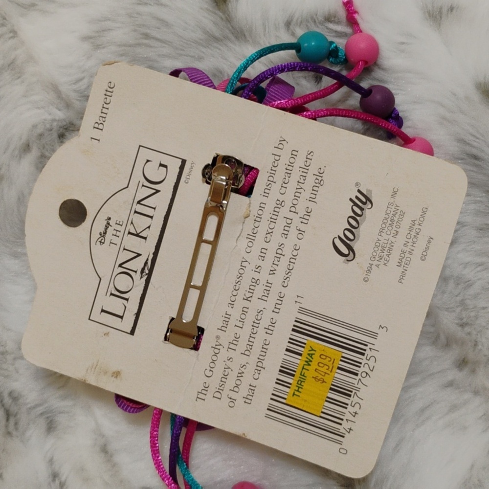 Colorful Disney Goody 1994 Hair Barrette with Lion King Design - Picture 4 of 9
